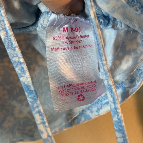 NWT No Boundaires Womens Floral Rusched Front Long Sleeve Blue White Top Medium - Picture 12 of 13